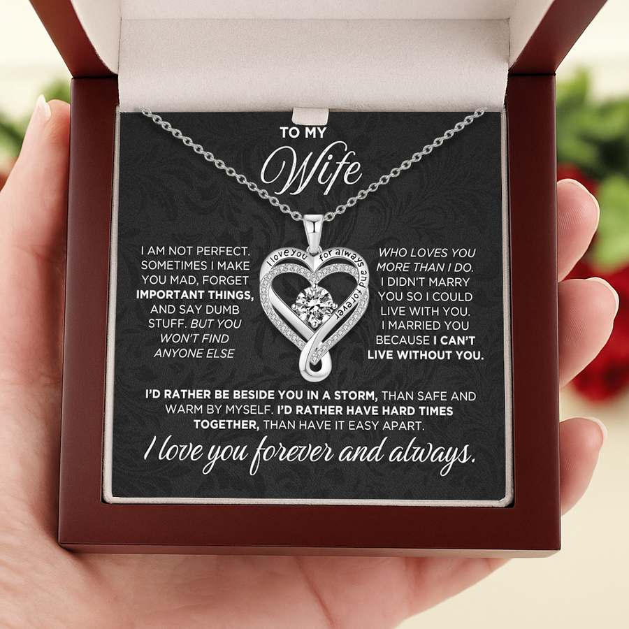 "To My Wife" Forever & Always Heart Necklace (+$10)
