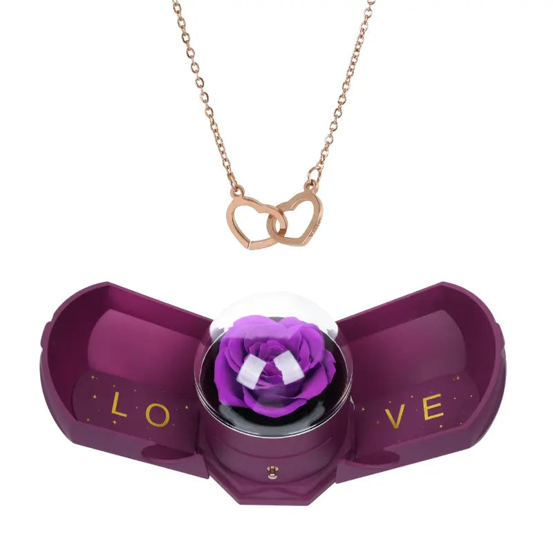 Eternal Rose Harmony Box with Engraved Necklace