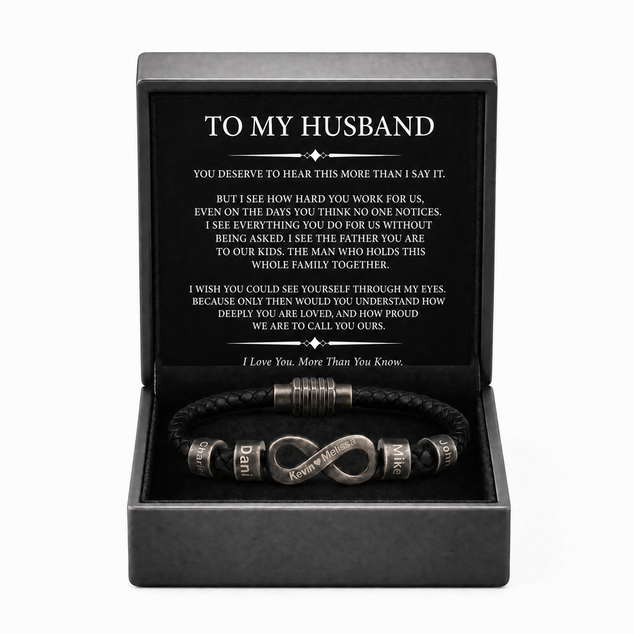 Infinity Name Bracelet - For the Man Who Holds Us Together