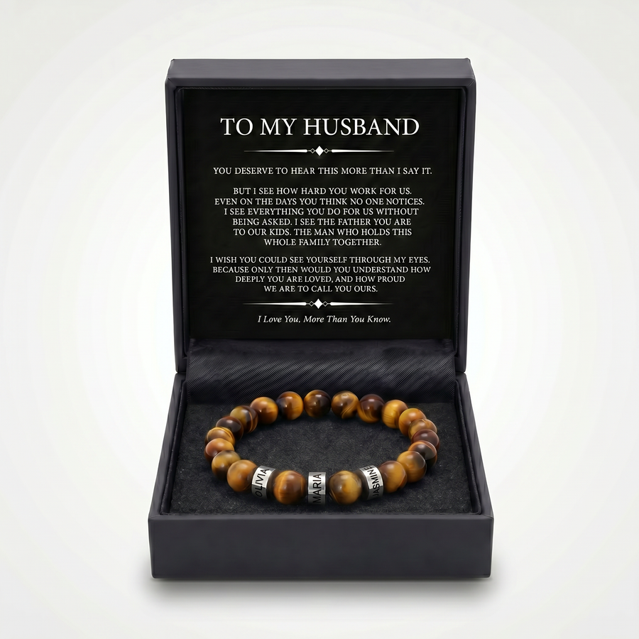 Family Forever - Tiger Beads Personalized Bracelet