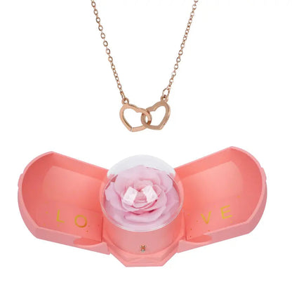 Eternal Rose Harmony Box with Engraved Necklace