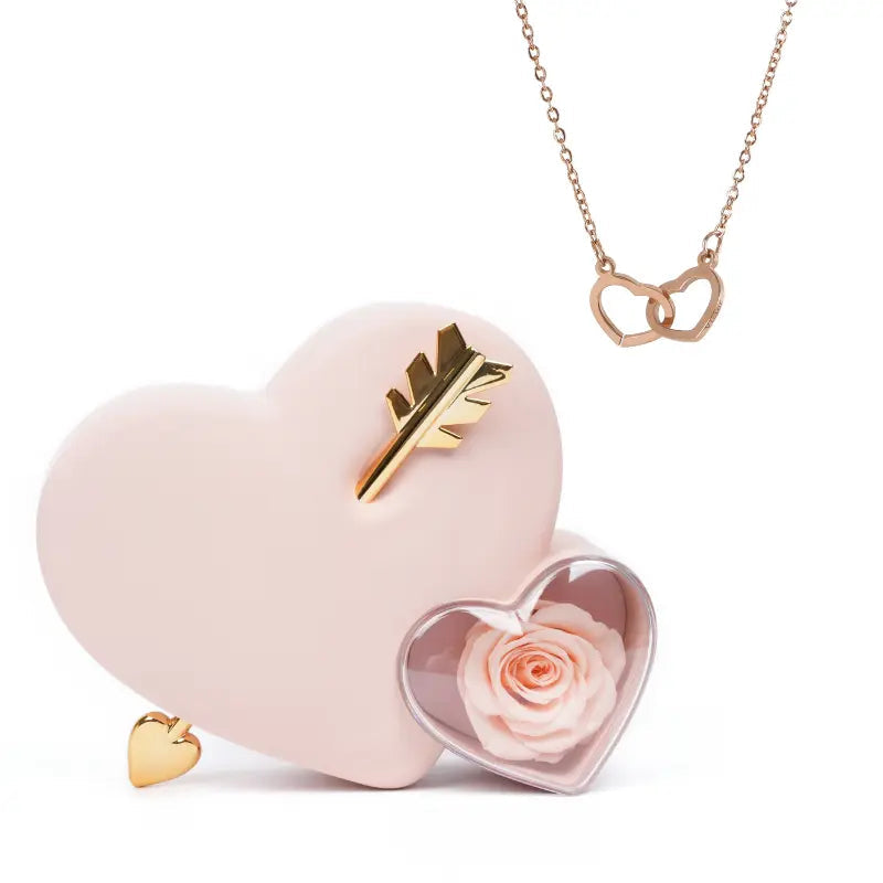Eternal Rose Love Box with Engraved Necklace