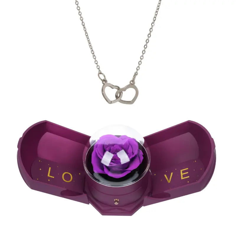 Eternal Rose Harmony Box with Engraved Necklace