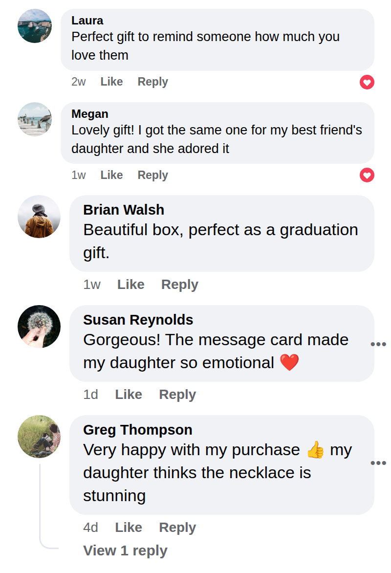 Customer comment (sample)