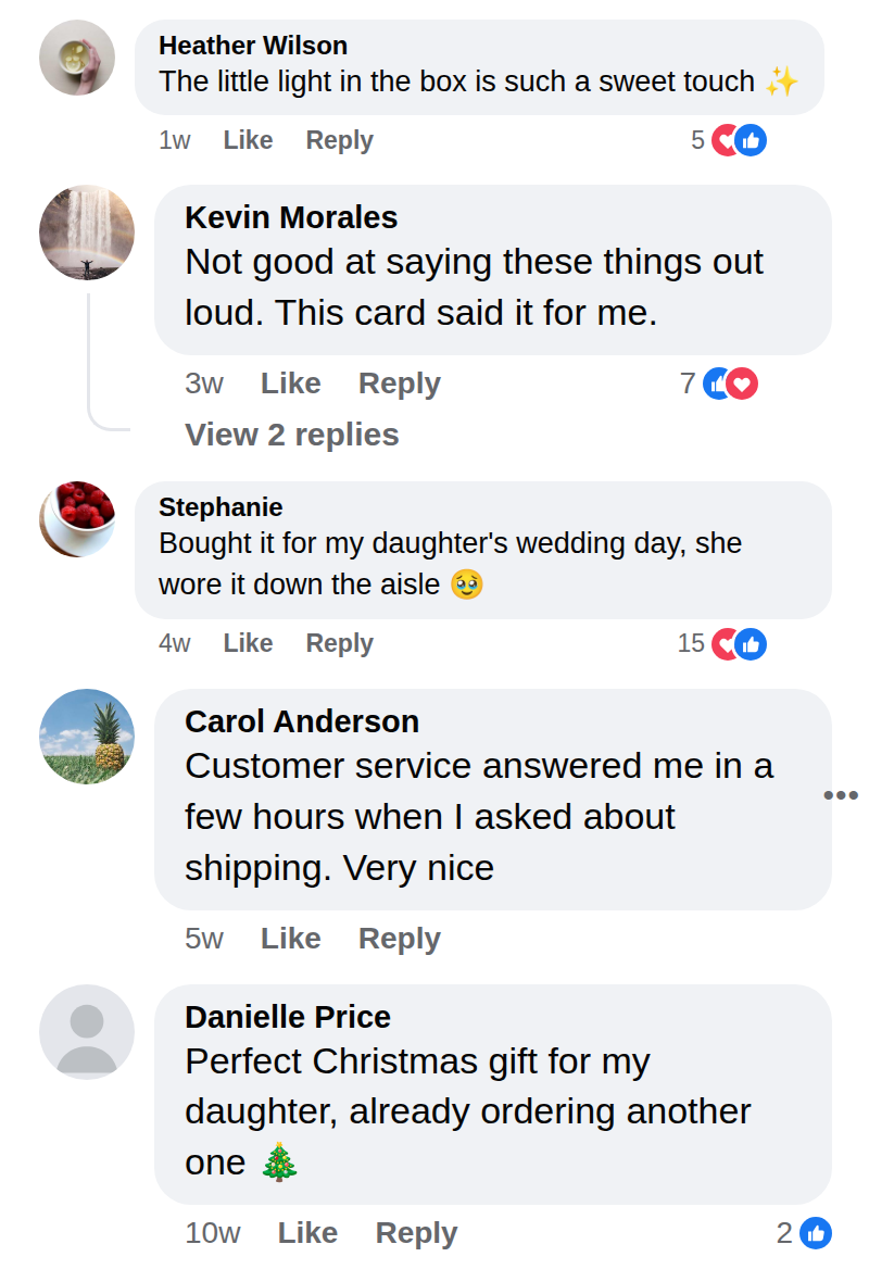 Customer comment (sample)