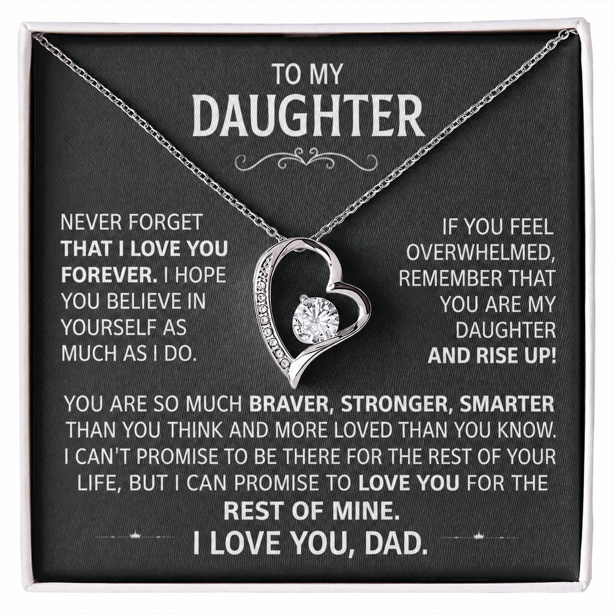To My Daughter - Love heart necklace