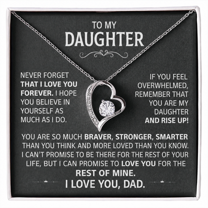To My Daughter - Love heart necklace