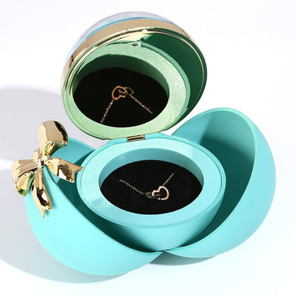 Eternal Rose Box - Engraved Double Heart Necklace