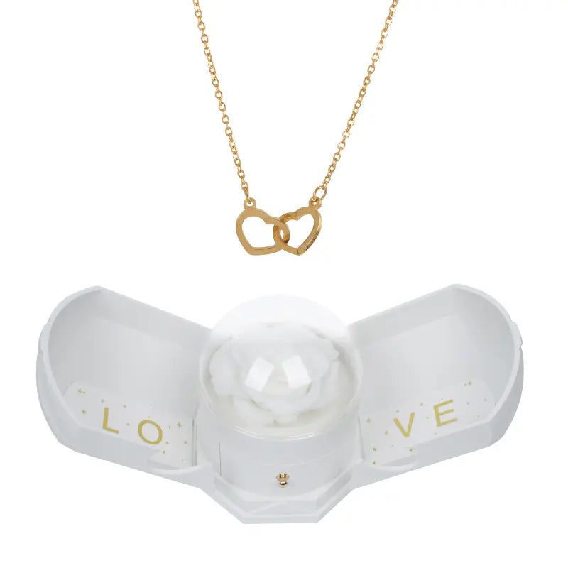 Eternal Rose Harmony Box with Engraved Necklace