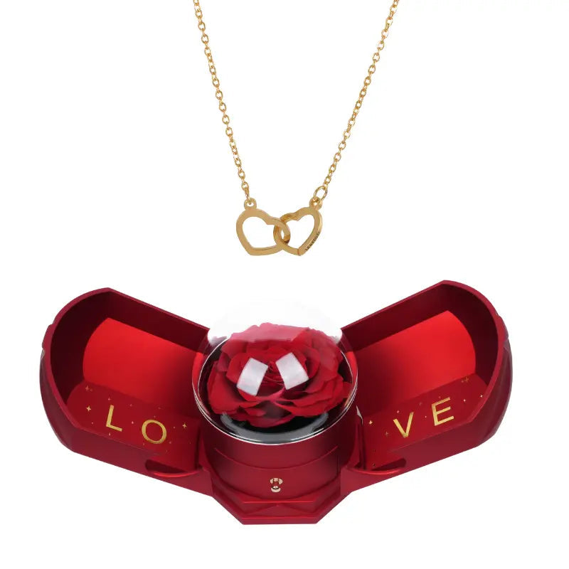 Eternal Rose Harmony Box with Engraved Necklace