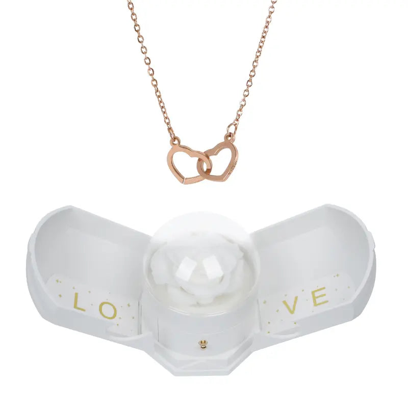 Eternal Rose Harmony Box with Engraved Necklace