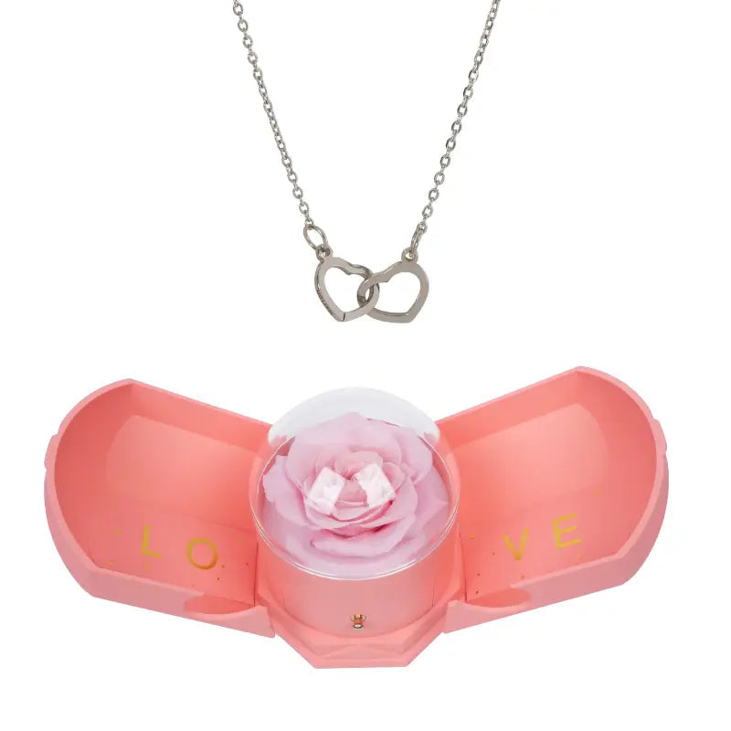 Eternal Rose Harmony Box with Engraved Necklace