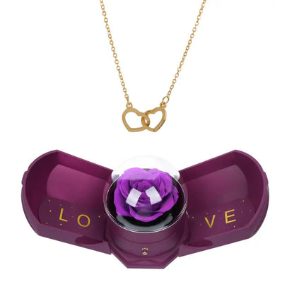 Eternal Rose Harmony Box with Engraved Necklace