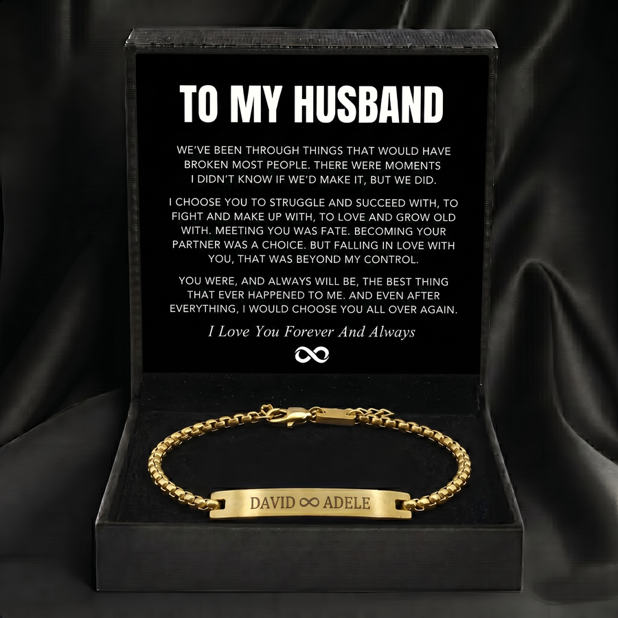 "To My Husband" - Personalized Stainless Steel Bracelet