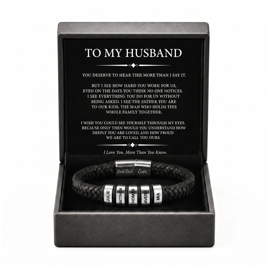 Family Forever - Personalized Leather Style Bracelet Set